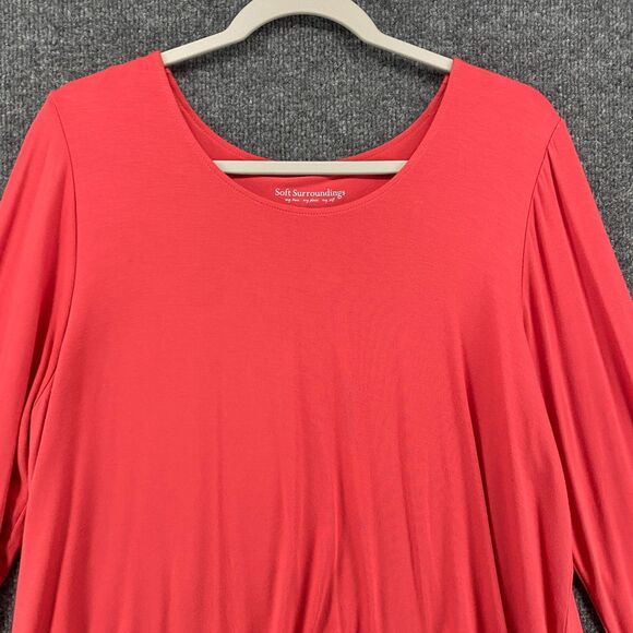 Soft Surroundings Blouse Top Womens L Tunic V-Neck Layered Hippie Lagenlook - Picture 2 of 7